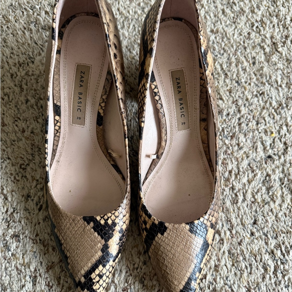 Zara Snake Skin Block Heel - image 3